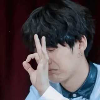 👍 9318c3b4 ok, hand gesture, person, crying, face telegram sticker