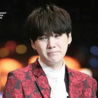 ☹️ dc947711 Suga cry, sad, k-pop, idol, upset, emotional telegram sticker