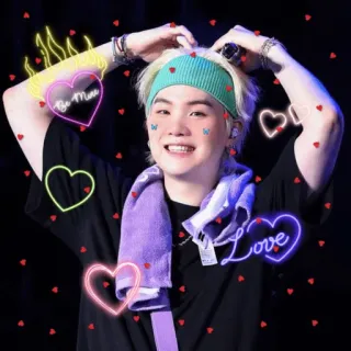 😍 e9d2b4cd Be Mine Love person, hearts, sticker, neon, love, be mine telegram sticker