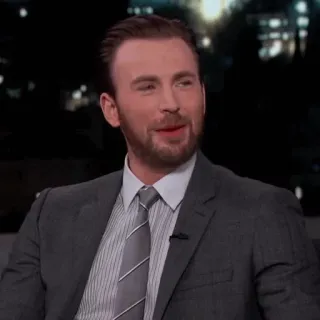 🍣 5cd1a01c Chris Evans актер, знаменитость, мужчина, костюм, ток-шоу whatsapp sticker