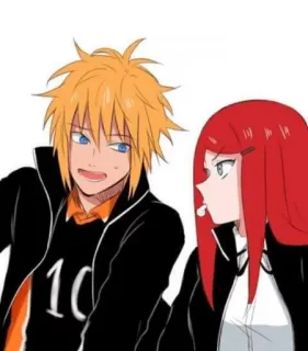 ❤️ 42a983dc Minato Namikaze, Kushina Uzumaki Naruto อนิเมะ, นารูโตะ, มินาโตะ, คุชินะ, คู่รัก, แฟนอาร์ต telegram sticker