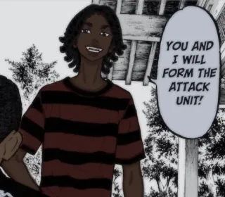 😌 cd9db1f7 YOU AND I WILL FORM THE ATTACK UNIT! อนิเมะ, หน่วยโจมตี, มังงะ, ข้อความ, คำพูด whatsapp sticker