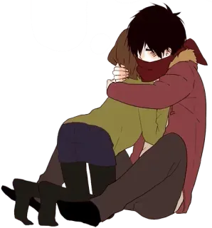 ❤ b5b9d8eb อนิเมะ, กอด, คู่รัก, การ์ตูน, ความรัก, ความสัมพันธ์ whatsapp sticker