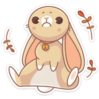 😫 1dbc644c 토끼, 귀여운, 슬픈, 동물, 스티커, 만화, 토끼 telegram sticker