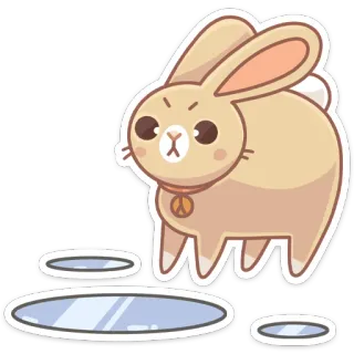 😡 353cfa8d 토끼, 바니, 귀여운, 동물, 스티커, 만화, 평화 기호 telegram sticker