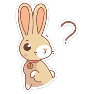 ❓ 6cd9f4b9 토끼, 바니, 물음표, 동물, 귀여운, 스티커 telegram sticker