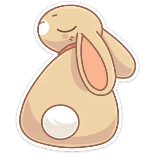 😫 8fad91eb 토끼, 동물, 귀여운, 자는, 베이지 telegram sticker