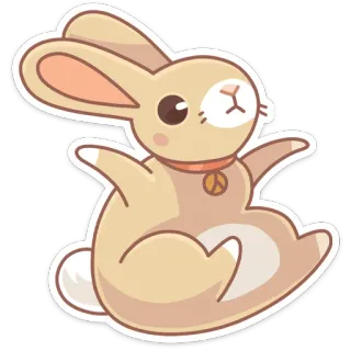 🤔 d21e729e 토끼, 동물, 귀여운, 스티커, 평화 telegram sticker