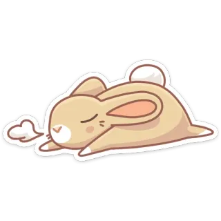 😴 d22bc272 토끼, 자는, 귀여운, 동물, 만화, 토끼, 지친 telegram sticker