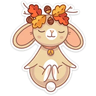 🧘‍♂️ f3cc5b09 토끼, 토끼, 명상, 가을, 가을, 평화, 귀여운 telegram sticker