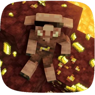 😎 0fb88891 Piglin Minecraft Minecraft, Piglin, game, Nether, vàng, kính râm telegram sticker