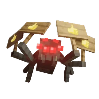 👍 2942769c trò chơi điện tử, minecraft, nhện, ngón tay cái hướng lên, pixel art telegram sticker