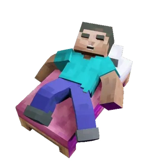 😴 59c0fbae Steve Minecraft Minecraft, Steve, giường, ngủ telegram sticker