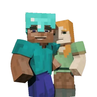 🥰 90fd9b73 Steve Minecraft Minecraft, Steve, Alex, Trò chơi điện tử, Cặp đôi telegram sticker