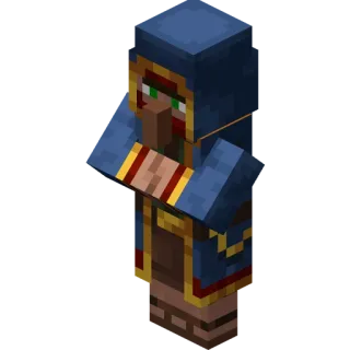 🛒 60e6255a Villager Minecraft gra, wieśniak, niebieski, Minecraft telegram sticker
