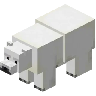 🐻 e8ee2b71 Minecraft niedźwiedź polarny, Minecraft, zwierzę, gra, kanciasty telegram sticker