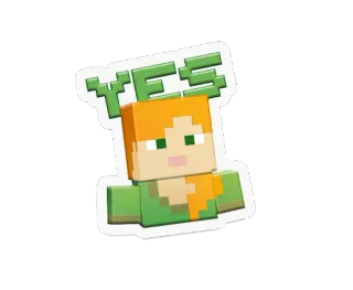 ✅ 03e651fc Alex Minecraft YES gra wideo, Minecraft, Alex, postać whatsapp sticker