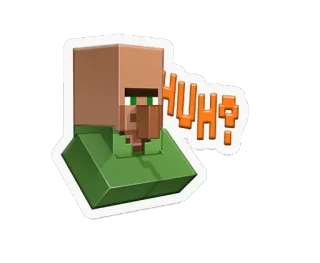 🤔 d29c076d Villager Minecraft HUH? gra wideo, wieśniak, Minecraft, co?, mob whatsapp sticker