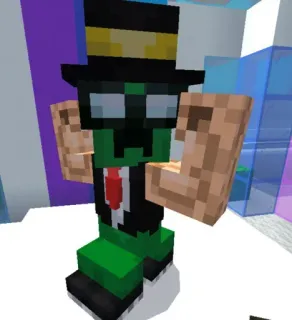 💪 db1b346c Minecraft, ครีปเปอร์, วิดีโอเกม, บล็อก, ตัวละคร, หมวก, เนคไท whatsapp sticker