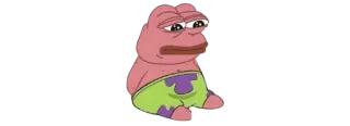 ☘ f3f92d9d Pepe Ếch Xanh, Patrick Sao Biển, SpongeBob, Meme, Buồn, Ếch, Sao biển telegram sticker