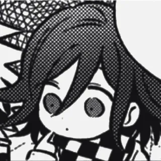 🏁 4897b5d1 Kokichi Oma Danganronpa V3: Killing Harmony 애니메이션, 만화, 오마 코키치, 단간론파, 비디오 게임, 캐릭터, 흑백 telegram sticker