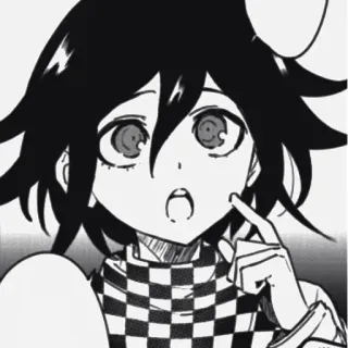🏁 6e26451c Kokichi Oma Danganronpa V3: Killing Harmony 오마 코키치, 단간론파, 애니메이션, 만화, 캐릭터, 흑백 telegram sticker