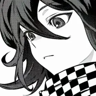 🏁 86e16b97 Kokichi Oma Danganronpa 애니메이션, 만화, 코키치 오마, 단간론파, 흑백, 캐릭터 telegram sticker