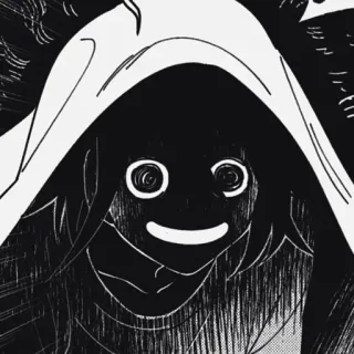 🏁 8db2afee 애니메이션, 만화, 소름, 공포, 후드 쓴 모습, 어둠 telegram sticker