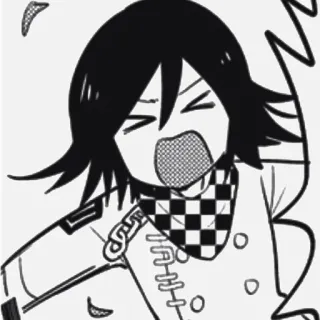 🏁 bffd4ce6 Kokichi Oma Danganronpa V3: Killing Harmony 애니메이션, 만화, 단간론파, 오마 코키치, 캐릭터, 표정, 충격, 놀람 telegram sticker