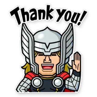 🙏 bfbccd6d Thor Thank you! Marvel, Superhero, Thor, Terima kasih, Rasa syukur, Asgardian, Avengers whatsapp sticker