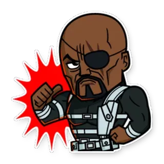 👍 d38a9fae Nick Fury Nick Fury, Marvel, superhero, agen, penutup mata, Avengers whatsapp sticker