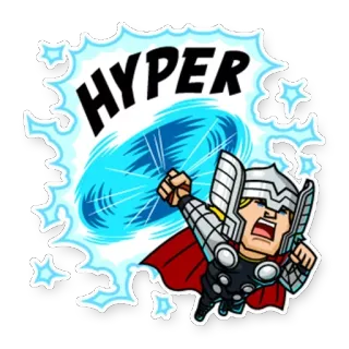 👊 f9085cdc Thor HYPER Marvel, Thor, Hiper, Superhero, Kartun, Komik whatsapp sticker