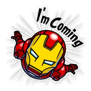 🏃 fc4bb081 Iron Man I'm Coming Iron Man, Marvel, Superhero, Avenger, Komik, Terbang whatsapp sticker