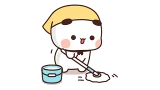 🍩 4b933689 Панда, Уборка, Мытье полов, Милый, Мультфильм, Домашняя работа telegram sticker