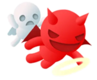 😈 27c14a1b anioł, diabeł, dobry, zły, kreskówka, postacie telegram sticker