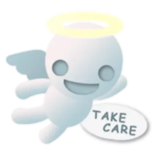 😇 65832256 TAKE CARE anioł, uważaj na siebie, halo, skrzydła telegram sticker