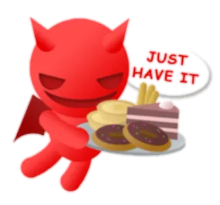 🥗 cbbd91ad JUST HAVE IT diabeł, ciasto, deser, jedzenie, pokusa, pączki telegram sticker