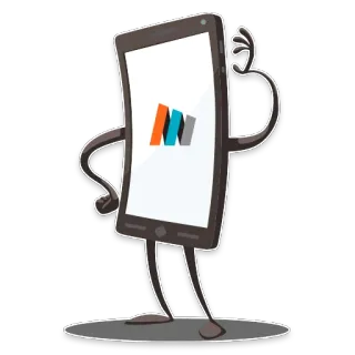 🤨 0e980474 phone, mobile, technology, cartoon, sticker, character telegram sticker