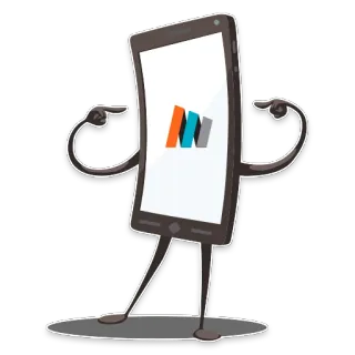 👂 9d6e1407 smartphone, cartoon, technology, mobile phone, character, digital telegram sticker