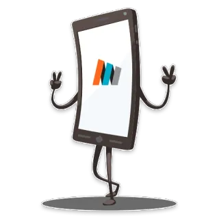 ✌️ dbdcf360 cartoon, peace sign, phone, mobile, technology, emoji telegram sticker