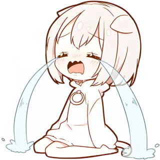 😭 04113479 llorando, anime, triste, lágrimas, dibujos animados, kawaii telegram sticker