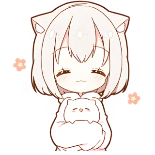 😊 2124655c Anime, Lindo, Gato, Chibi, Kawaii, Dibujos animados, Chica, Personaje telegram sticker