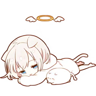 😇 fca9bfa1 Anime, Ángel, Kawaii, Lindo, Pegatina, Chibi telegram sticker