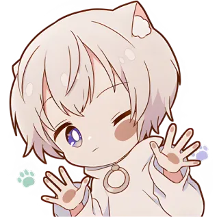 😉 8ac21700 Animé, Chat, Mignon, Kawaii, Chibi, Garçon animé telegram sticker
