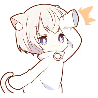 🫡 8f63a084 Anime, Catboy, Chibi, Mignon, Sticker, Kawaii telegram sticker