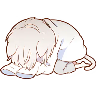 🙏 a2dedcd0 triste, anime, seul, pleurer, chat telegram sticker