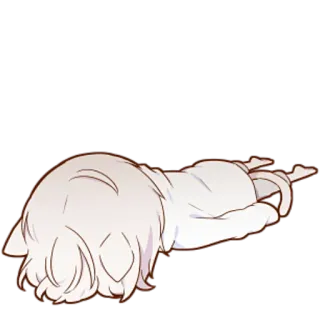 😴 b8ba9318 sleepy, cute, cat, tired, anime, chibi whatsapp sticker