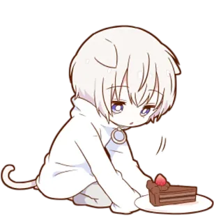😋 bee6bf19 anime, cute, strawberry, cake, cartoon whatsapp sticker