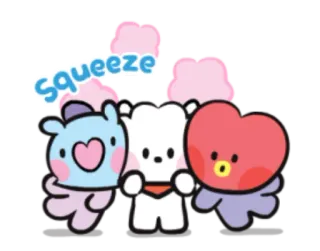 💞 f7e23d7d Squeeze mignon, dessin animé, kawaii, personnages, pression, ours, coeur telegram sticker