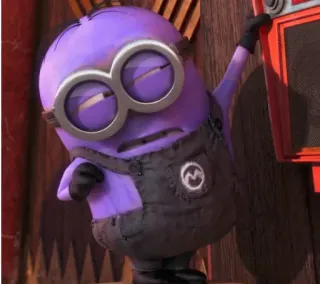 😁 04c8fab6 Minion Minion, Kreskówka, Fioletowy, Zabawny, Słodki telegram sticker